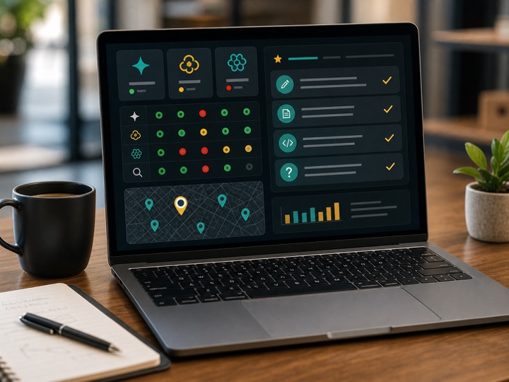Screen with local presence signals in AI and search.