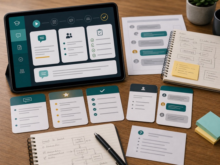 Service materials organized in a training kit.